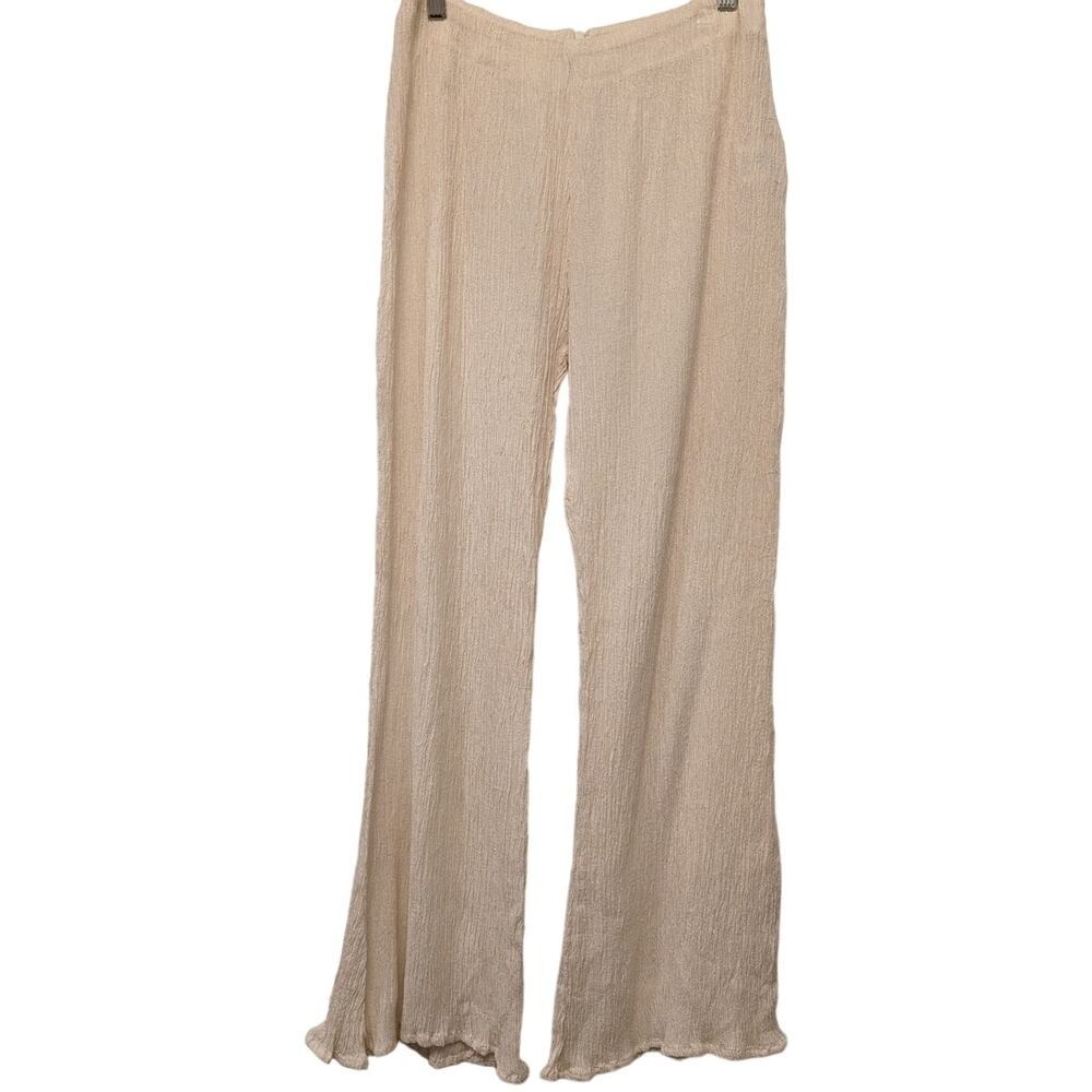 Savannah Morrow Lur Pant Cream Peace Silk Bamboo Straight Leg Crop High Rise